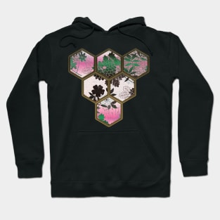 Japanese Geometrical Streetwear Design Floral Cherry Blossom Retro Art Earth Colours 581 Hoodie